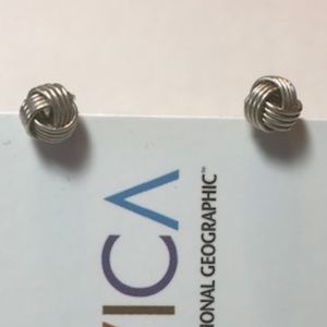 .925 Sterling Silver Knot Post Earrings